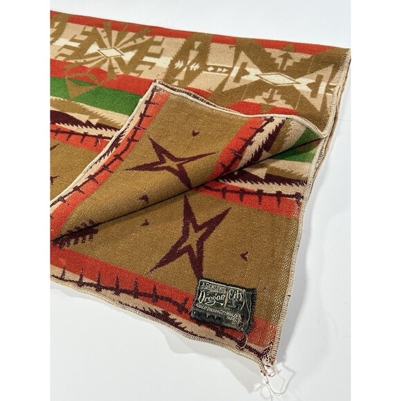 1920s Antique Jacob's Oregon City Indian Trade Blanket Aztec 74 x 58 Rare HTF - Picture 10 of 16